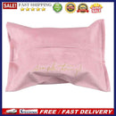 Embroidery Velvet Tissue Box Napkin Holder Car Paper Towel Container (Pink)
