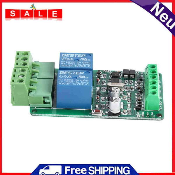 RS485 TTL Modbus RTU Relay Switch Board 2 Way Optocouplers Isolated Input Output
