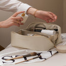 Women Cosmetic Bag Large Capacity Leather Cosmetic Organizer for Girls Travel