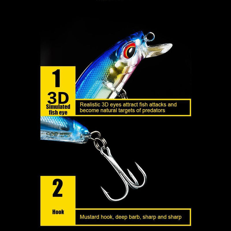 Luminous Swimbait 7cm 11g Fishing Wobbler Hard Bait Sea Pesca Tackle (Style D)