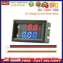 DC 100V Digital Voltmeter Dual LED Display 10A Amp Volt Tester Measurement Tools