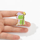 Clothes Funny Frog Brooches Lapel Pin Metal Badge Green Animal Enamel Pin