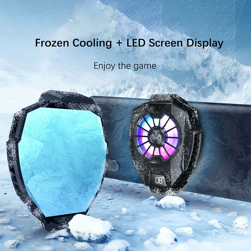 Phone Cooler Cooling Fan Frozen Digital Display Phone Radiator Ambient Light