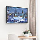 Snowy village 50x40cm Oil Paint By Numbers Picture DIY Painting HY2106002