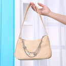 Fashion Women Pure Color Butterfly Chain Underarm Bag Handbag (Light Khaki)