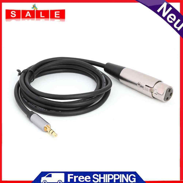 1.5m XLR 3-Pin Female to 3.5mm Stereo Plug Shielded Microphone Mic Cable for DV