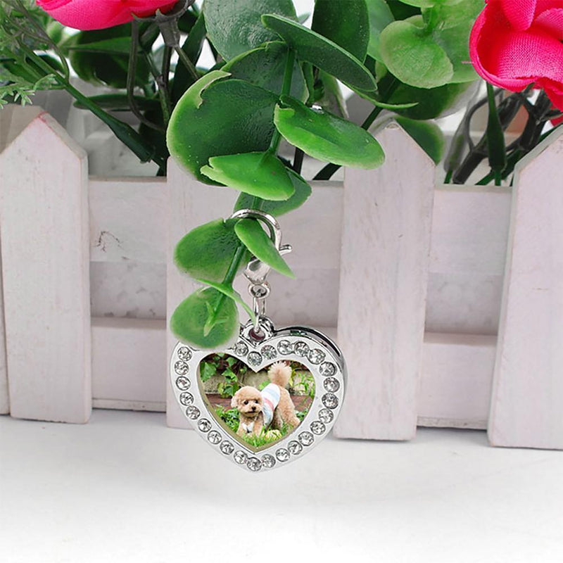 Cute Pets ID Tag Name Address Pendants DIY Dog Puppy Anti-Lost Card (Heart)