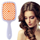Wide Teeth Air Cushion Comb Scalp Massage Salon Hair Brush (White Orange) Newly