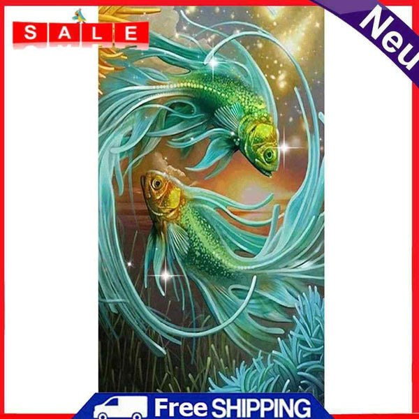 Two Fish Oil Paint By Numbers Kits Canvas Picture Wall Art DIY Craft Coloring