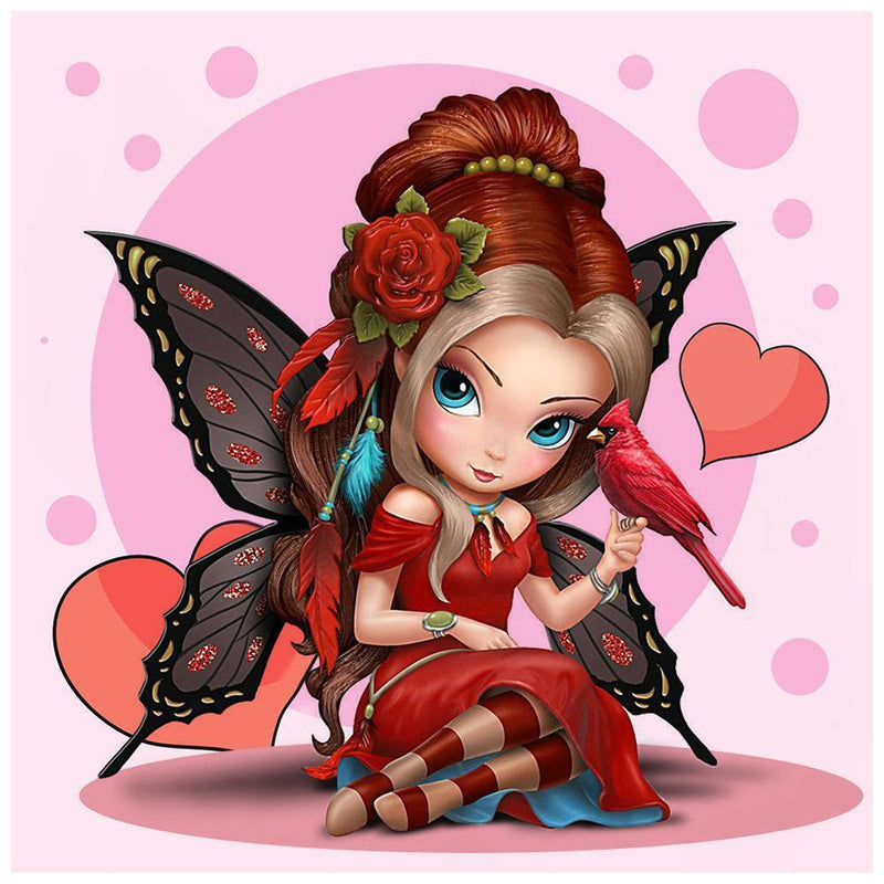 2PCS 5D DIY Part Special Drill Diamond Painting Cartoon Girl Drawing