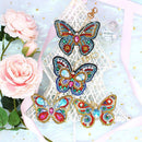6pcs DIY Full Drill Special Shaped Diamond Painting Butterfly Keychain Pendant