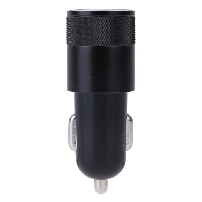 Metal Dual USB 2.1A Car Cigarette Lighter Adapter Charger(Black) Newly