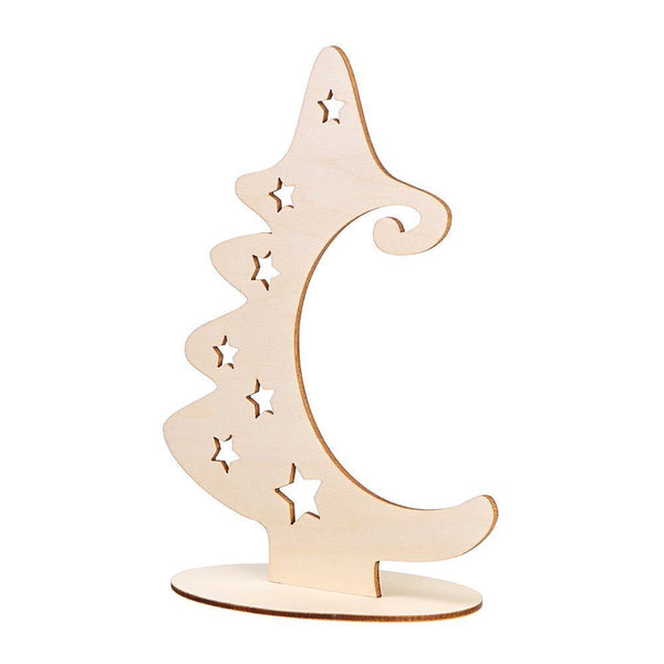 Xmas Tree Christmas Ornaments Christmas Tree Crafts Wood Slices with Stand