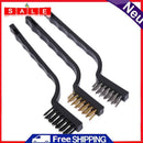 3pcs Set Plastic Handle Wire Brush Stainless Steel Brass Wire Brush Tool Hausha