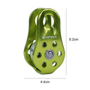 Rock Climbing Pulley Aluminum Bearing Lifting Fixed Rope Equipment (Green) Newly