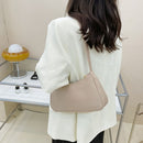 Women Shoulder Underarm Bag Nylon Retro Solid Handle Purse Handbag (Khaki)
