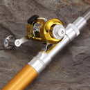 1Mini Portable Pocket Fish Pen Aluminum Alloy Fishing Rod Pole Reel Combos