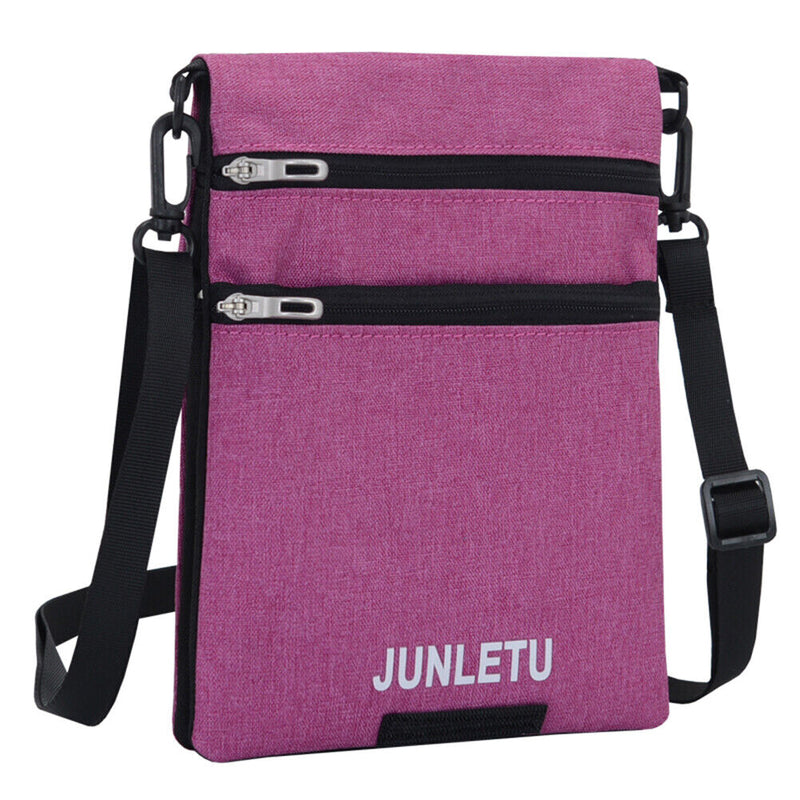 Waterproof Travel Shoulder Neck Bag Messenger Passport Holder (Rose Red)