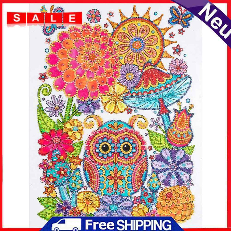 Partial Special Diamond Painting Set Large Eyes Bird Rhinestone Mosaic Picture