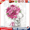5D DIY Diamond Painting Bouquet Bear Full Round Drill Mosaic Picture Kit