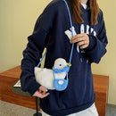 Autumn Winter Dead Bag Soft Fashion Women Duck Shape Knitting Shoulder Bags