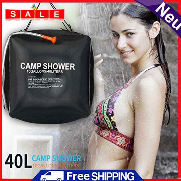 40l Bathing Bags Portable PVC Solar Shower Bag Hangable for Travel Hiking Picnic