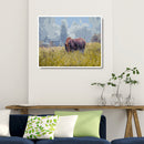 DIY Oil Painting By Numbers Kit Horses Eat Grass Hand Painted Picture Home Decor