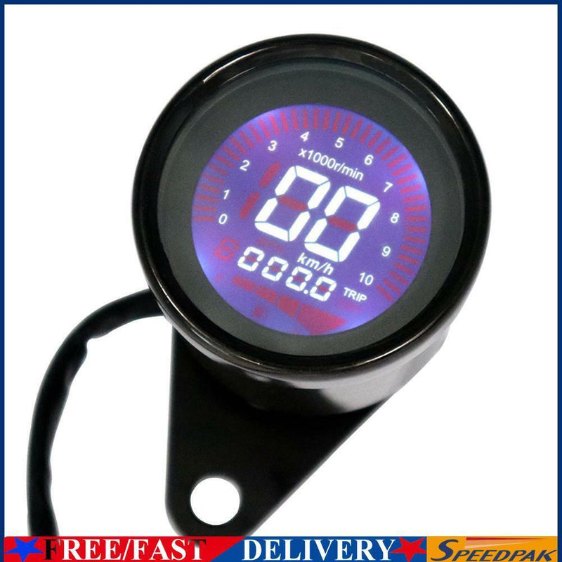 12V Universal Backlight LCD Digital Motorcycle Speedometer Tachometer Gauge