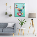 11CT Full Cross Stitch Flower Deer Counted DIY Embroidery Kits Cotton Thread Art