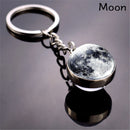Unique Glass Dome Galaxy Ball Planet Keyring Solar System Keychain Double Sided