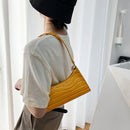 PU Alligator Pattern Underarm Bag Women Retro Solid Color Handbag (Orange)