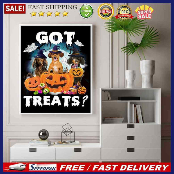 Halloween Pumpkin Dachshund Dog Oil Paint By Numbers Kit 40x50cm (B1601)