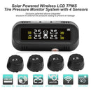 C68 USB + Solar LCD Car TPMS Tire Pressure Warning Monitor System with 4 Sensors