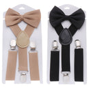 Hair Bow Set Baby Kids Suspenders Printed Bow Tie Elastic Braces Cow Tie Belts