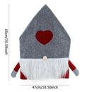 Christmas Chair Covers Plush Santa Love Heart Pointed Hat Cover (Grey)