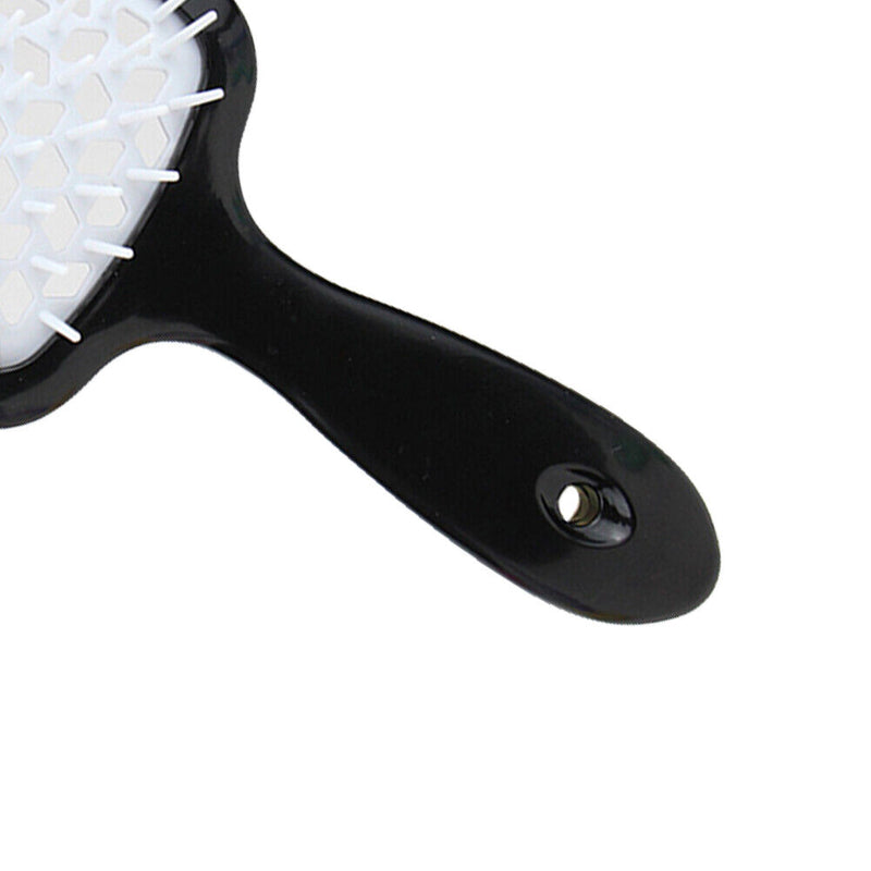 Hollow Detangling Hairdressing Comb Wet Dry Hair Scalp Plate Combs (Black) Newly