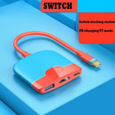 3 in 1 for NS Type-C to HDMI-Compatible USB 3.0 PD HDTV Extender (Red Blue)