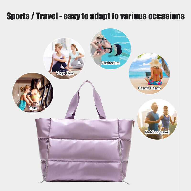 Dry-Wet Separation Yoga Handbag Large Capacity Multifunctional Bag (Purple)