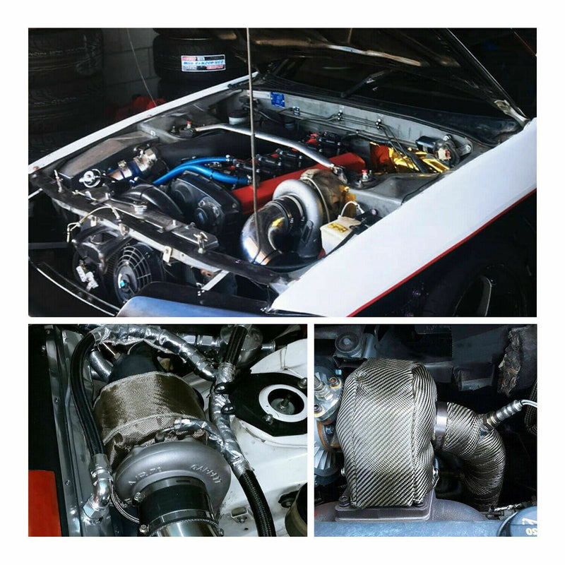 Titanium T3 Fiber Turbo Blanket Heat Shield Barrier Turbocharger Cover Wrap