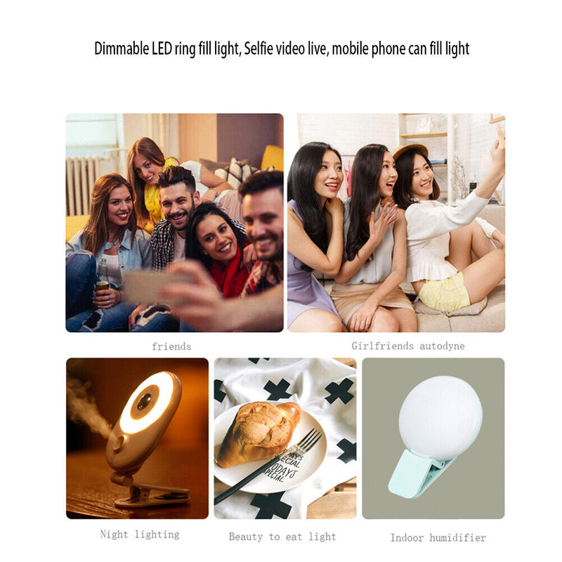 Phone LED Fill Lights Adjustable Selfie Light Portable Live Lamp USB Charging