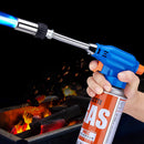 1300-Degree Portable Gas Flame Torch Flamethrower with Adjustable Hose Blue