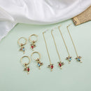Design Hummingbird Crystal Birds Pendant Necklace Long Tassel Drop Earrings