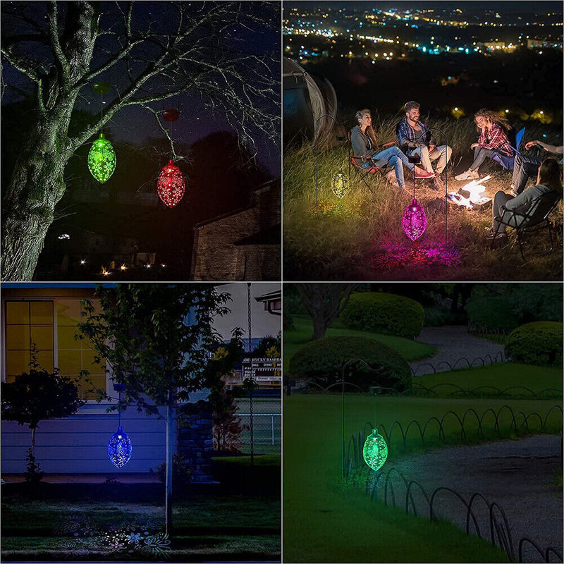 Solar Powered LED Garden Lawn Lamp Waterproof Retro Hanging Lantern Light Newly