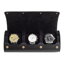 Portable 3 Slots Watch Storage Case Retro Watches Box Holder Stand (Black) Newly