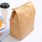 1PCS Yellow Kraft Paper Lunch Bag Reusable Durable J9H9 Insulated Thermal W6J7