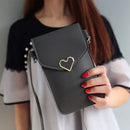 Leather Shoulder Messenger Bag Women Touch Screen Phone Pouch (Dark Grey)