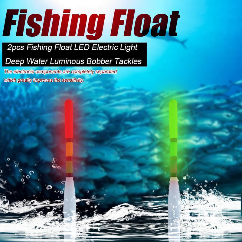 2pcs Fishing Float LED Electric Light Deep Water Luminous Tackle (Red)