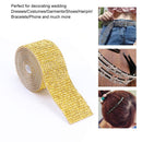 Rhinestone Tape Ribbon Self Adhesive Crystal DIY Decor (Yellow 2.5cmx1m)
