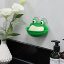 Self-adhesive Storage Box Cartoon Sucker Soap Dish Frog Soap Holder Drain Rack