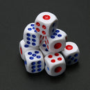 10pcs White Acrylic Round Corner Dice 6 Sided Die Portable Table Games Dice